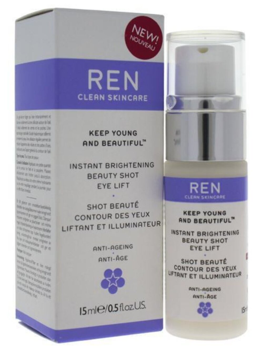 NEW Ren Instant Brightening Beauty Shot Eye Lift Serum